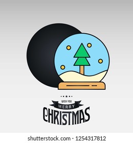 Merry Christmas card with creative design and light background vector