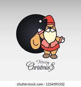 Merry Christmas card with creative design and light background vector