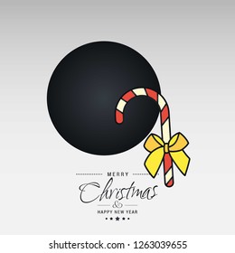 Merry Christmas card with creative design and light background vector