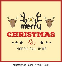 Merry Christmas card with creative design and light background