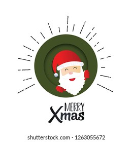 Merry Christmas card with creative design and light background vector