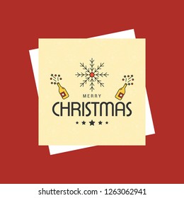 Merry Christmas card with creative design vector