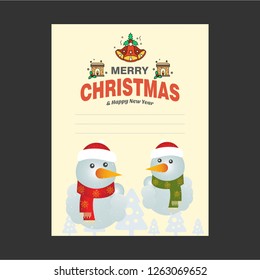 Merry Christmas card with creative design vector