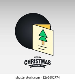 Merry Christmas card with creative design and light background vector