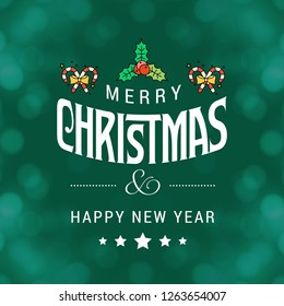Merry Christmas card with creative design and light background