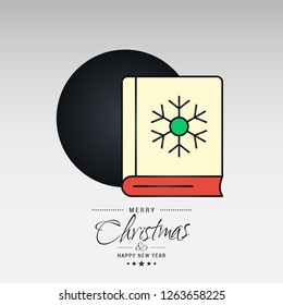 Merry Christmas card with creative design and light background vector