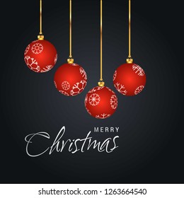 Merry Christmas card with creative design and dark background vector