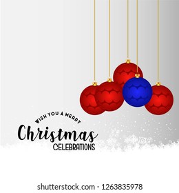 Merry Christmas card with creative design and light background vector