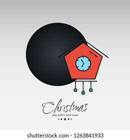 Merry Christmas card with creative design and light background vector