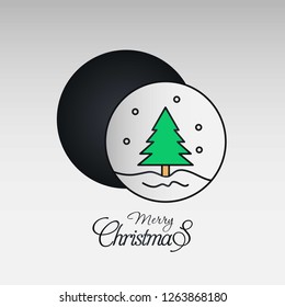 Merry Christmas card with creative design and light background vector