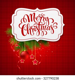 Merry Christmas Card Creative Label. Vector Illustration EPS 10