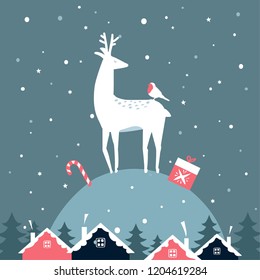 Merry Christmas! Card with deer