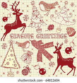 Merry Christmas, card with deers