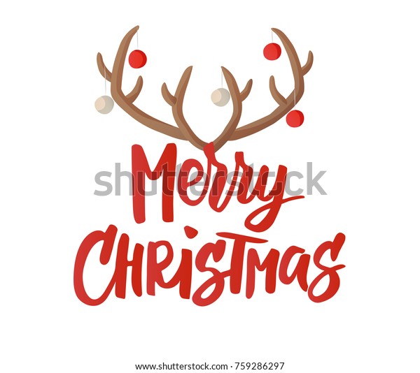 Merry Christmas Card Design Hand Drawn Stock Vector (Royalty Free ...