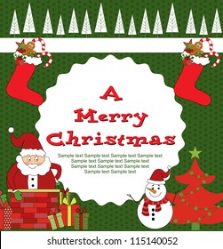 merry christmas card design. vector illustration