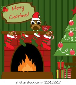 merry christmas card design. vector illustration