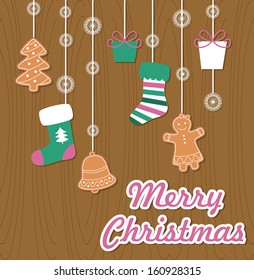 merry christmas card design. vector illustration