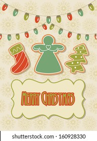 merry christmas card design. vector illustration