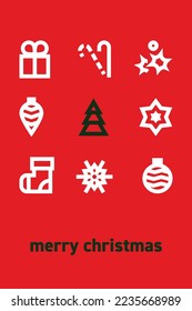Merry christmas card design, vector illustration
