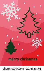 Merry christmas card design, vector illustration