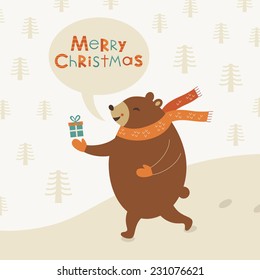 merry christmas card design. vector illustration