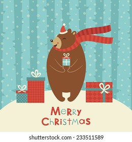 merry christmas card design. vector illustration