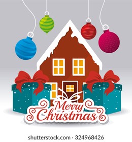 Merry christmas card design, vector illustration eps10.