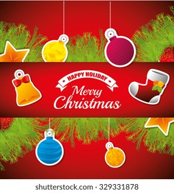 Merry christmas card design, vector illustration eps10.