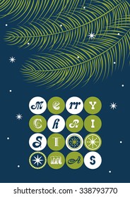 merry christmas card design. vector illustration