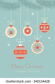 merry christmas card design. vector illustration