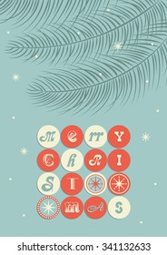 merry christmas card design. vector illustration