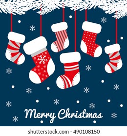 merry christmas card design. vector illustration