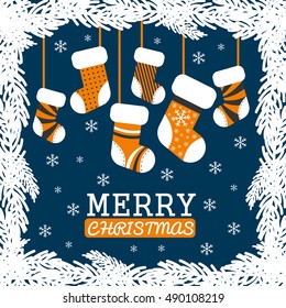 merry christmas card design. vector illustration