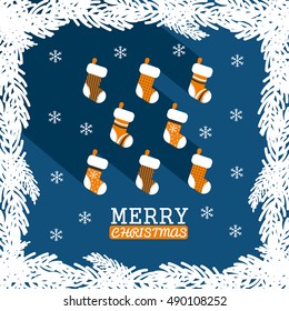 merry christmas card design. vector illustration