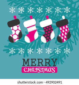 merry christmas card design. vector illustration