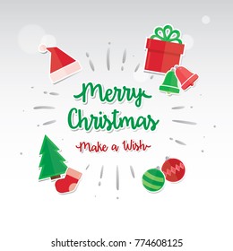 Merry Christmas Card Design.Greeting Christmas card template. Vector illustration EPS10