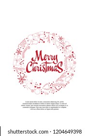 Merry Christmas card with Christmas elements for your design.