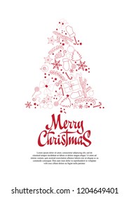 Merry Christmas card with Christmas elements for your design.