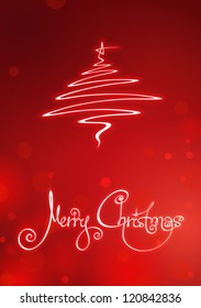 Merry Christmas Card. EPS v10 file has red, blue & green versions in separate layers
