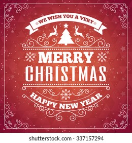 Merry Christmas card with frame