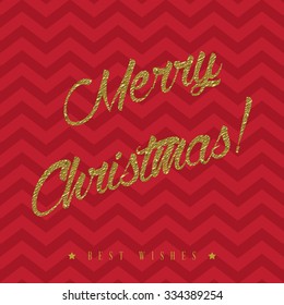 Merry Christmas card with gold detail