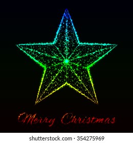 Merry Christmas card of gradient lights