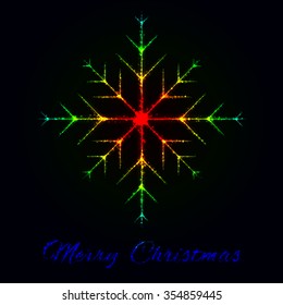 Merry Christmas card of gradient lights
