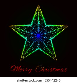 Merry Christmas card of gradient lights