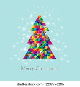 Merry Christmas Card With Gradient Mesh, Vector Illustration