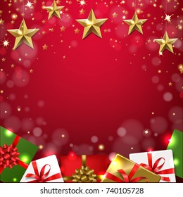 Merry Christmas Card With Gradient Mesh, Vector Illustration