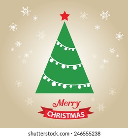 Merry christmas card, with graphic christmas tree