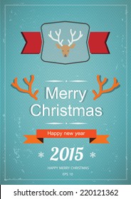 merry christmas card green background .vector illustration