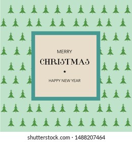 Merry Christmas card greeting elements text  frame. Minimal concept