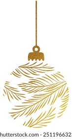 merry christmas card with hanging ball decoration